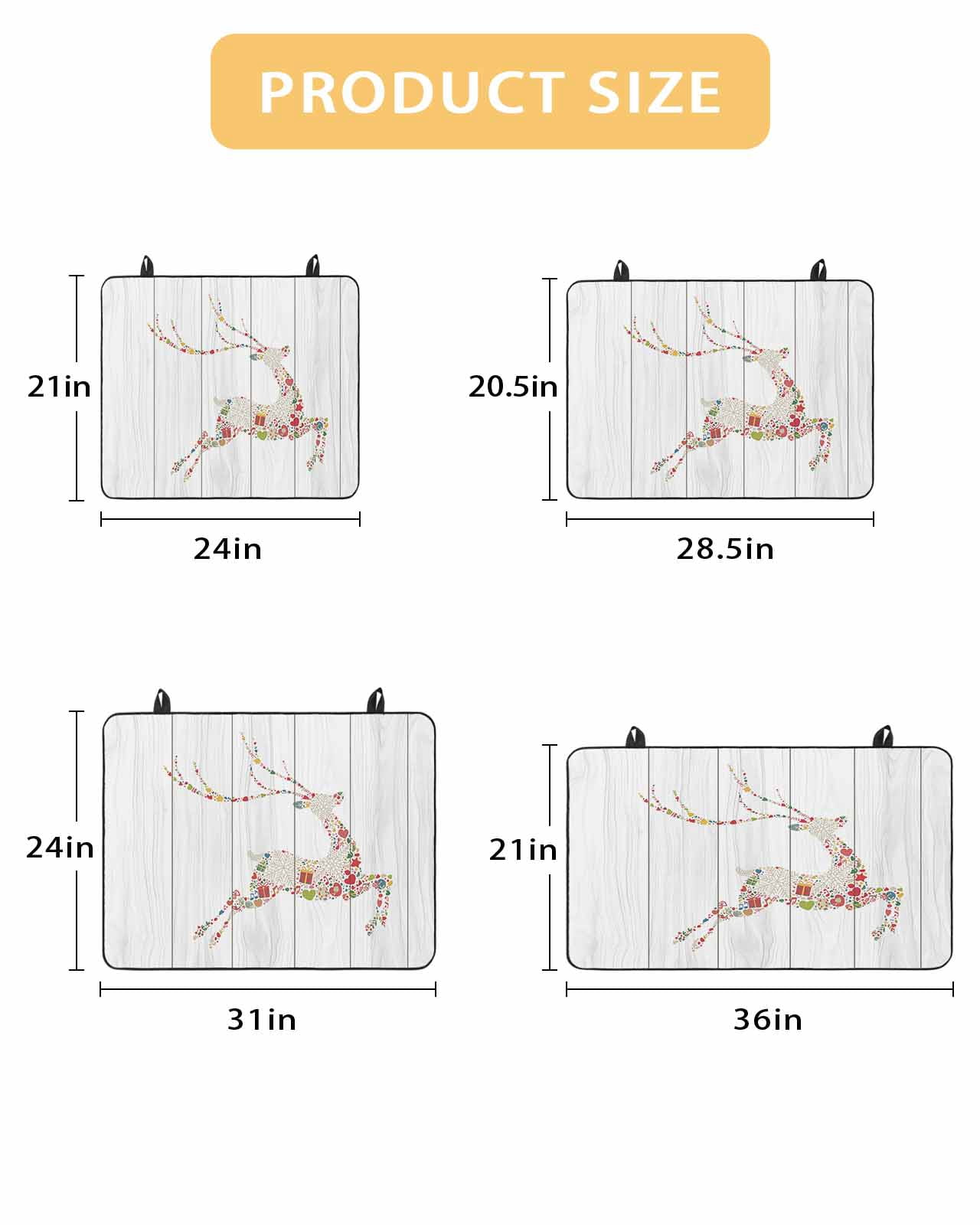 Large Induction Cooktop Protector Mat Christmas Stove Top Covers for Electric Stove, Winter Xmas Snowflake Love Deer Wooden Grain Decorative Stove Burner Cover Mats, Glass Top Stove Cover