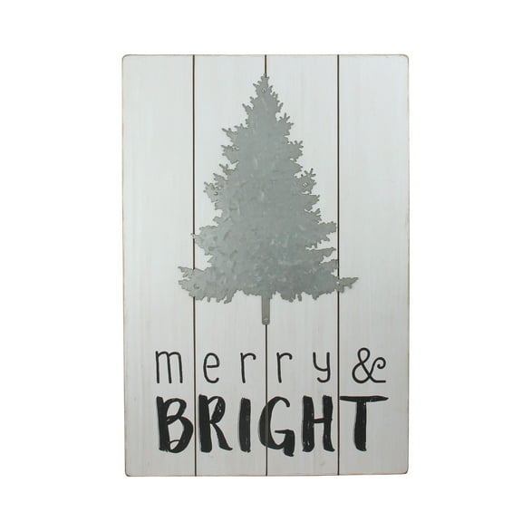 20" Gray and Black Rectangular Christmas Wall Hanging