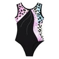 thumbnail image 3 of Oyolan Girls Gymnastics Ballet Leotards Sleeveless Shiny Metallic Dance Bodysuit Dancewear Unitards Pink Leopard 14, 3 of 7