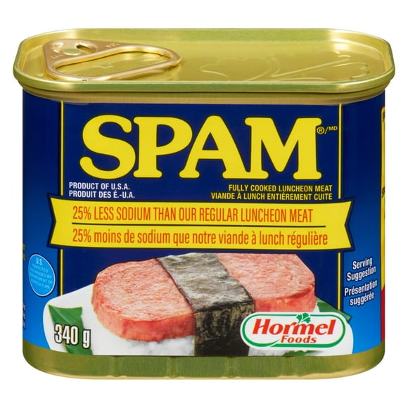 SPAM 25% Less Sodium Fully Cooked Luncheon Meat, 340 g
