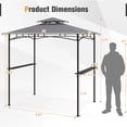 thumbnail image 3 of Gymax 8' x 5' Grill Gazebo Outdoor Double-Tiered Grill Canopy w/ 2 Shelves & 6 Hooks, 3 of 10