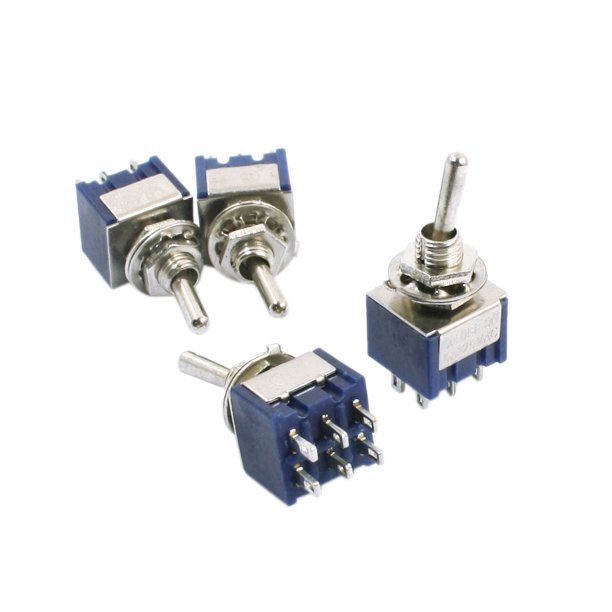 DPDT ON/OFF/ON Switching 3 Position 6 Pin Toggle Switch 125V 6A 4pcs