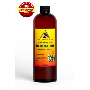 JOJOBA OIL GOLDEN ORGANIC CARRIER UNREFINED COLD PRESSED RAW VIRGIN PURE 16 OZ