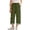 Army Green-a, variant on Capri Pants for Women Cotton Linen Casual Summer 2026 Elastic High Waist Wide Leg Loose Drawstring Cropped Trousers