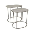 thumbnail image 2 of 24 Inch Plant Stand Table Set of 2, Metal Frame, Modern Curved Top, Silver, 2 of 2