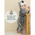 thumbnail image 6 of MICHLEY Unisex Baby Flannel Hooded Romper Animal Ears Costume Warm Jumpsuit for Autumn Winter, 6 of 8