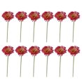 thumbnail image 1 of Ounissouiy 12 piezas de flores artificiales ramo falso hogar jardín boda crisantemo interior para autoensamblaje fiesta rosa roja Type2 NO2, 1 of 6