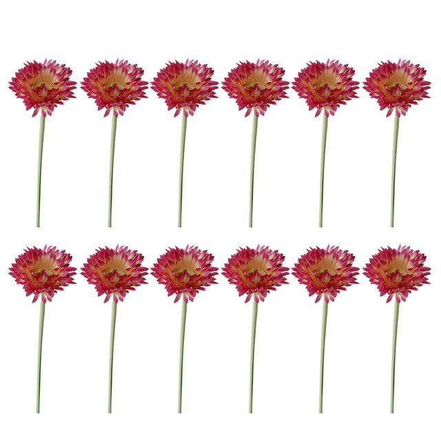 Ounissouiy 12 piezas de flores artificiales ramo falso hogar jardín boda crisantemo interior para autoensamblaje fiesta rosa roja Type2 NO2