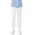 thumbnail image 2 of Kctiaxy White Scrubs for Women e Lastic Waist Straight Leg Scrub Pants Solid Color Causal Loose Stretch Long Cargo Pants with Pockets, 2 of 4