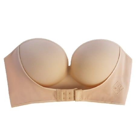 

KZKR Women Strapless Front Buckle Lift Bras Anti-Slip Bra Plus Size Bra
