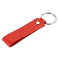 thumbnail image 3 of Uxcell Circle Keyring PU Ornament Key-Holder Lanyard Leather Keychain, Red, 3 of 5