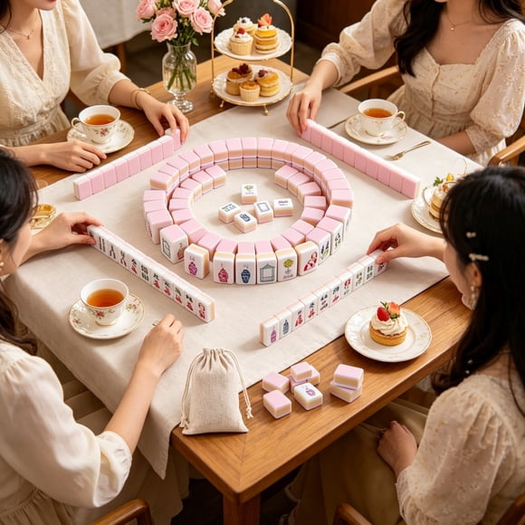 Outdor Mahjong Tiles Mahjong Game With Soft Storage Portable Mahjong Tiles For Travel Family Gatherings Game Nights And Traditional Chinese Game Lovers
