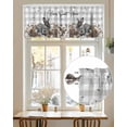 thumbnail image 6 of Farmhouse Rabbit Pine Cone Valances for Windows,Kitchen Valance Rod Pocket Short Curtain,Sweet Home Text Gray Checkered Valance Curtain Window Valances for Bedroom Living Room 42x12in, 6 of 9