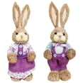 thumbnail image 3 of 4x Straw Easter Rabbit Ornament Bunny Sculptures Crafts Tabletop, 3 of 3
