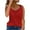 Red, variant on LADIGASU able Women's Pullover Solid Color Casual V-neck Sleeveless Lace Top