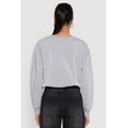 thumbnail image 5 of Women's Cropped Bubble Hem Long Sleeve Sweatshirt, 5 of 5