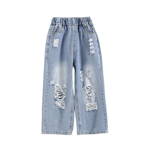 Jeans For Teens Boys 14-16 Boy's Stacked Jeans Slim Fit Ripped Skinny Stretch Hop Streetwear Denim Pants Boys' Baggy Jeans Gradient Patchwork Straight Denim Cargo Pants