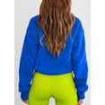 thumbnail image 3 of Women's 2023 Fall Half Zip Pullover Tops Long Sleeve Sweatshirt Quarter Zip Lapel Hoodie Sweater Teen Girls Fall Clothes, 3 of 4