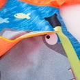 thumbnail image 4 of Tfken Summer Swimwear For Boys Shark Print Long Sleeve Crew Neck Zipper One-Piece Swimsuit With Hat Set Trendy Beach Swimming Children Soft Bathing Suit Orange Size 2-3 Years, 4 of 7