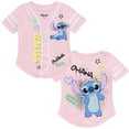 thumbnail image 3 of Disney Girls Baseball Jersey T-Shirt with Lilo & Stitch and Mickey Mouse- Girls Sizes 4-16 Lilac, 3 of 8