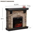 thumbnail image 5 of 45" Electric Fireplace with Faux Brick & Remote Control, Brown, Includes Mantel, 5 of 5