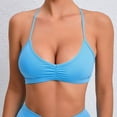 thumbnail image 5 of Sngxgn Women's Strappy Sports Bra Yoga Tops for Workout Fitness(Sky Blue,M), 5 of 5