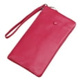 thumbnail image 1 of Wristlet Phone Purse Solid Color Portable Genuine Leather Card Wallet Zip Wallet, 1 of 10