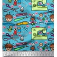 thumbnail image 1 of Soimoi Cotton Jersey Fabric Scissor,Buttons & Machine Sewing Print Fabric by Yard 58 Inch Wide, 1 of 1