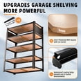 thumbnail image 6 of ZEUKMXOO 78"H Heavy Duty Storage Shelves, 5-Tier Adjustable Garage Shelving Unit with Dual-Sided Pegboard, Industrial Metal Rack for Warehouse, Basement, Kitchen & Pantry Organization, 6 of 9