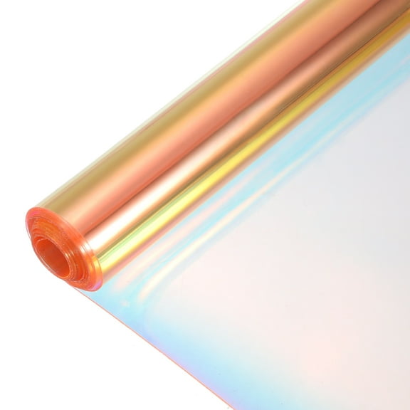 Holographic Clear Vinyl Film Holographic Fabric 12"x48",Laser Light Orange