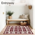 thumbnail image 3 of ODIKA 2'x3' Machine Washable Non-Slip Area Rug, Festive Nordic Fair Isle with Interlocking Snowflake and High Traffic Rug with Pad, Red, 731650, 3 of 8