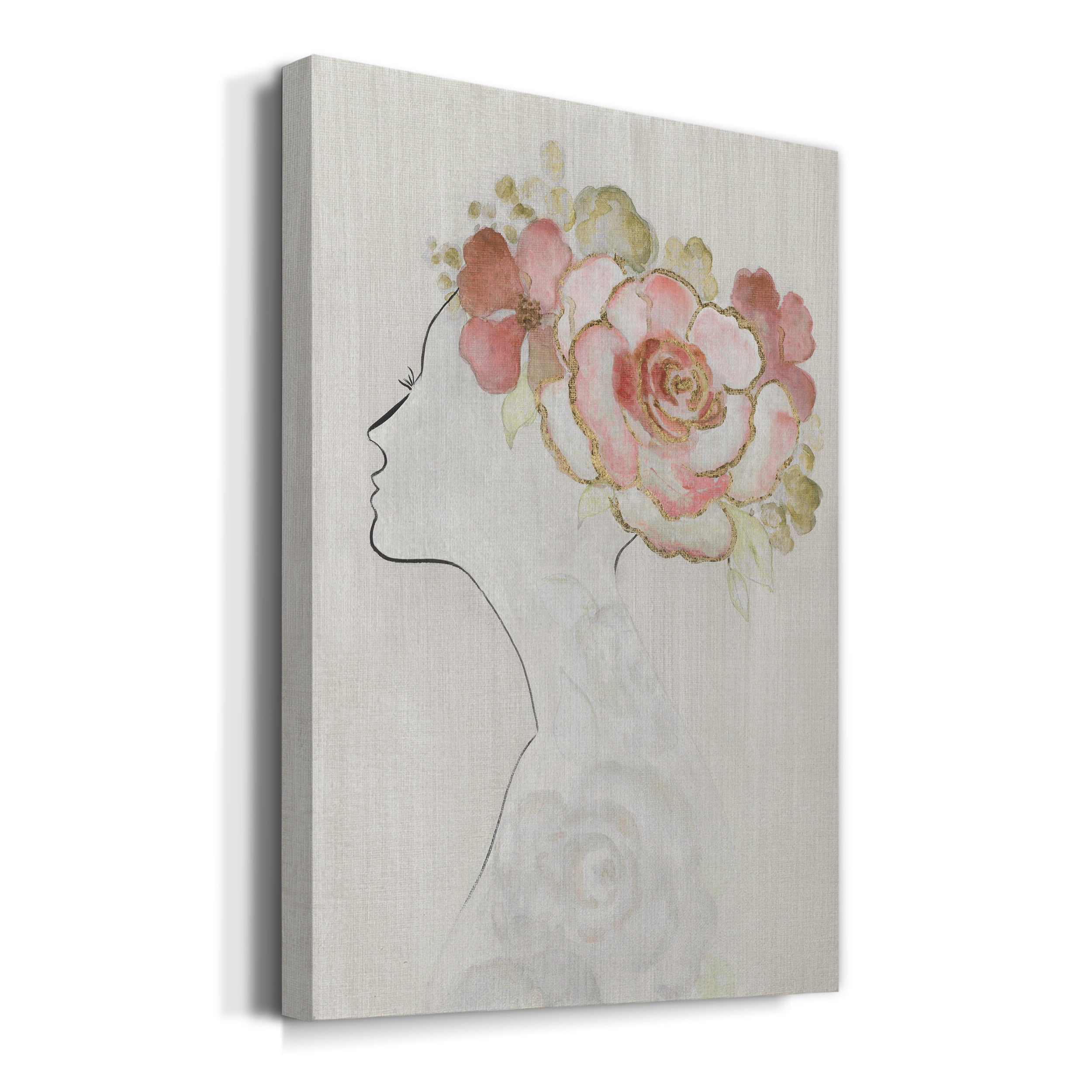 Fashion Floral Silhouette II Premium Gallery Wrapped Canvas - Ready to Hang - 18 x 27