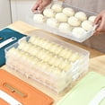 thumbnail image 2 of Hadanceo Food Storage Box Transparent Fresh-keeping BPA Free Fridge Storage Container Food Dumpling Airtight Box, 2 of 8