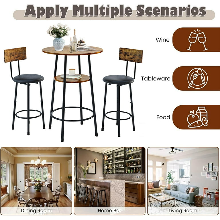 Clearance! Counter Height Table Set of 4, Breakfast Bar Table and Stool  Set, Minimalist Dining Table with Backless Stools, Wood Pub Table & Chair  Set for Kitchen Apartment Bistro - Space Saving