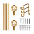 thumbnail image 6 of 3/4-Inch Diameter Decorative Single Window Curtain Rod with Round Twisted Cage Finials, 66-120 Inches, Gold, 6 of 6