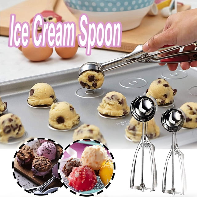 Vaidha Ice Cream Spoon Stainless Steel Spring Handle Masher
