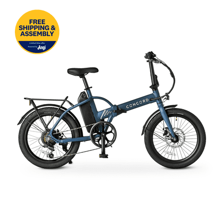 Concord 20" Urbanfold Electric Folding Bike, 36V, Class 2, Blue, Fits Riders 4'11" - 6'2", Adult, Unisex