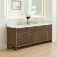 thumbnail image 2 of Altair-12 Double Bathroom Vanity in Brown Oak Grain White Engineered Stone Countertop, 2 of 14