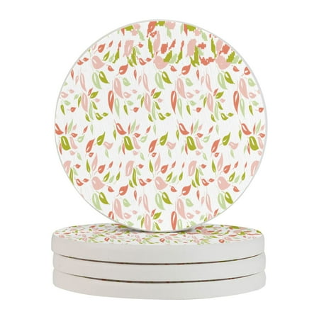 

Circular Drink Coasters Set Seamless Pattern Background Beautiful Home Decor Diatomite Heat-Resistant Diatomite Protect Table Countertop