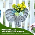 thumbnail image 5 of Sungmor Wall Hanging Elephant Flower Pot, Premium Resin Railing Fence Planter, Gray, 1 Count, 5 of 8