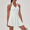 thumbnail image 7 of Haivin Ladies' sleeveless hanging neck lapel slim fit short skirt, outdoor running dress, tennis yoga fitness tennis dress, sleeveless lapel dress, 7 of 7