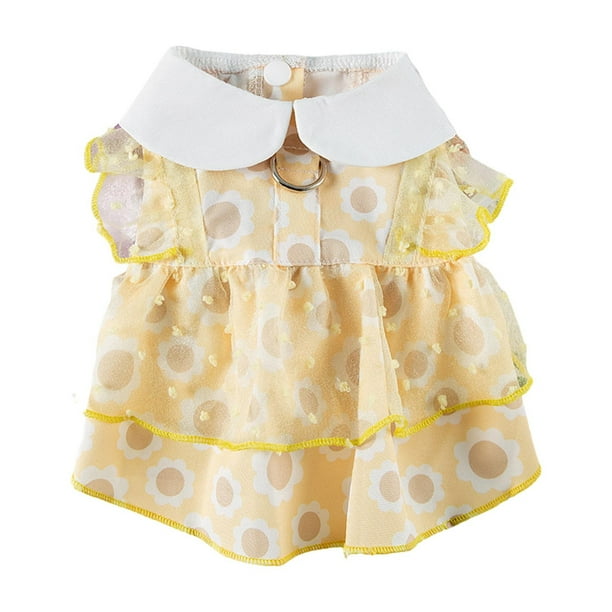 Mascota Vestido de encaje hasta el perro y el gato vestido de noche impreso hermoso lindo perro vestido de sol Adecuado para perros pequeños