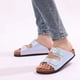 thumbnail image 4 of Zuecos de corcho de moda, zapatillas para mujer, sandalias planas de corcho de verano, zapatos de playa femeninos de verano con hebilla, chanclas clásicas degradadas, 4 of 6
