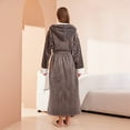 thumbnail image 4 of Clearance! robes for women terry cloth robes for women Women's Housecoat Soft Warm Hooded Robe Long Fuzzy Housecoat With Hood Big sales Grey, 4 of 6