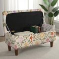 thumbnail image 3 of FOR U DESIGNS Abstract Cute Flower Print Flip-Top Storage Ottoman Cover Stretch Rectangle Footrest Stool Slipcover with Elastic Band Washable Furniture Protector for Bedroom Living Room, 3 of 7