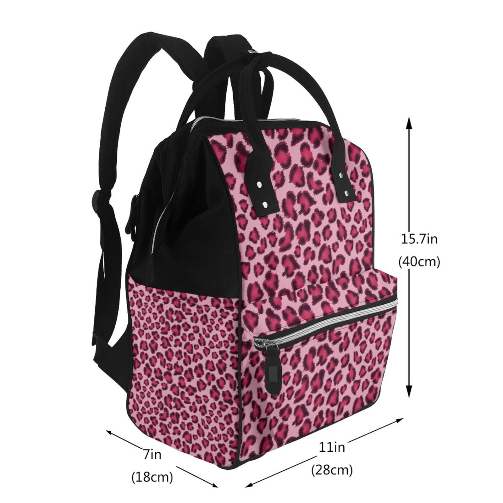 Defioc Rose Leopard Print for Baby Diaper Bag Backpack - Baby Bag for Boys & Girls - Diaper Backpack - Large Travel Diaper Bags- Baby Registry Search & Shower Gifts