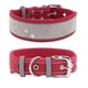 thumbnail image 1 of Collar para perro grande de cuero de terciopelo brillante con diamantes de imitación, collar reflectante ajustable duradero para mascotas, 1 of 5