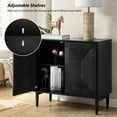 thumbnail image 3 of Boho Storage Accent Cabinet 2 Rope Woven Doors Set of 2 with Cable Management Black, 3 of 7