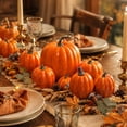 thumbnail image 4 of 7 Pack Faux Pumpkins for Outdoor Fall Decor Fall Decor Pumpkins Orange Artificial Pumpkins for Halloween Thanksgiving Indoor Outdoor Home Porch Table Decoration, 4 of 4