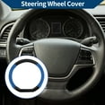 thumbnail image 2 of Funda para volante de cuero artificial PU Unique Bargains ABS Protector de volante de automóvil 14.96" Negro Azul patrón de fibra de carbono 1 Pc, 2 of 6